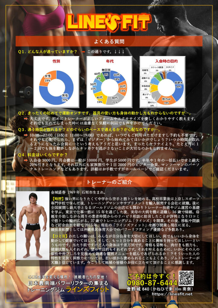 フィットネスジム会員募集チラシの見本2
